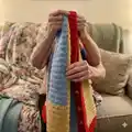Colorblock Oversized Cardigan Pattern step 2 - assembly progress