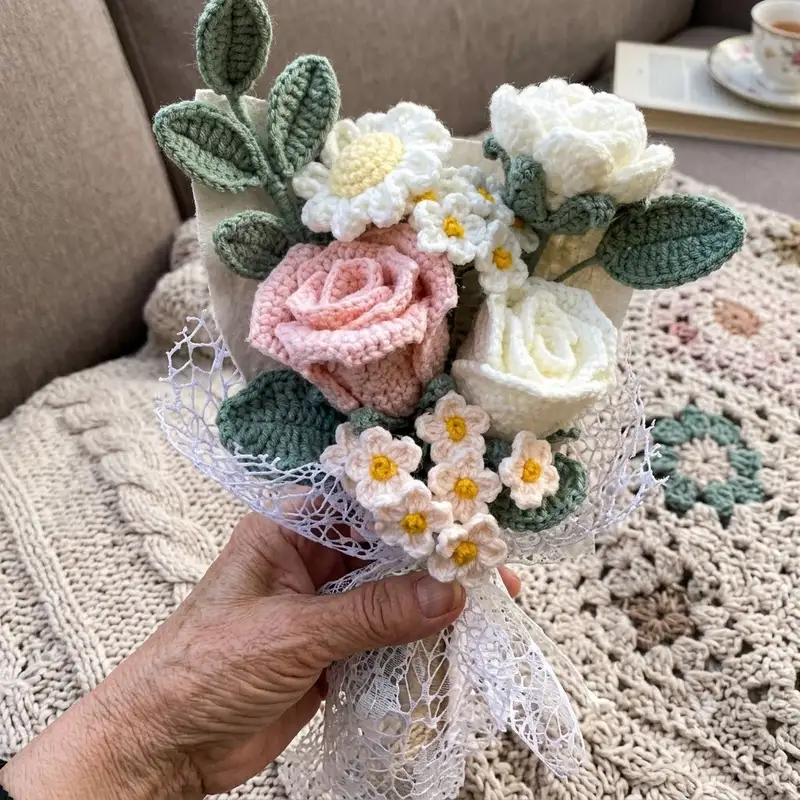 Complimentary Intermediate crochet pattern: Flower Bouquet C Crochet Pattern - Simple to follow guide