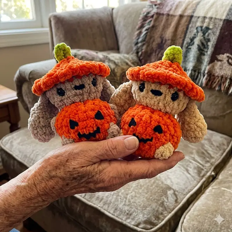 Complimentary Intermediate crochet pattern: Crochet Bunny Pumpkin Amigurumi Pattern - Simple to follow guide