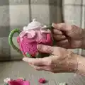 Floral tea set Amigurumi Pattern step 2 - assembly progress