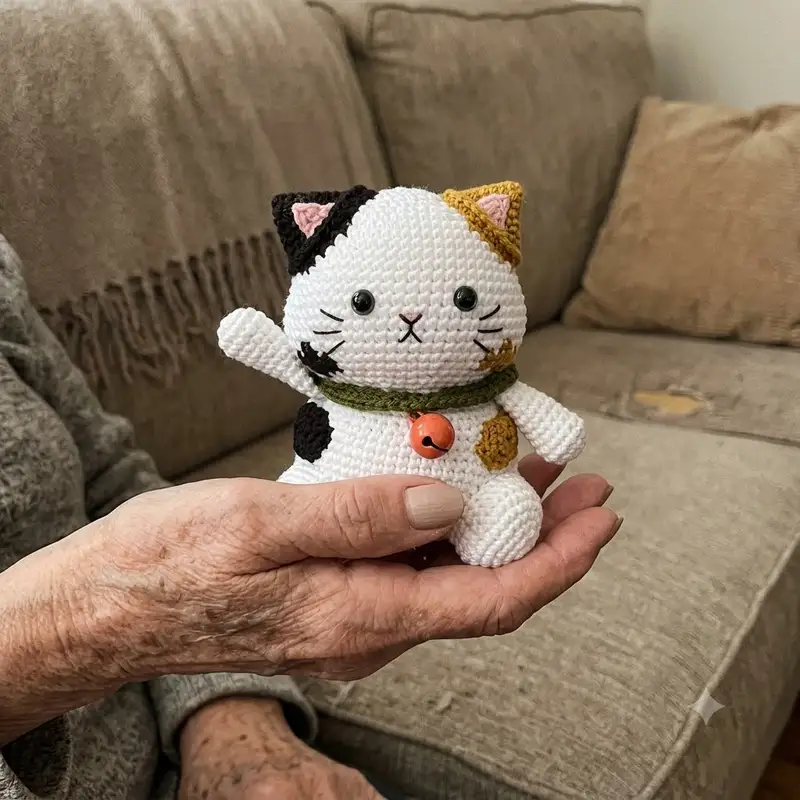 Complimentary Intermediate crochet pattern: Lucky Cat Amigurumi Pattern - Simple to follow guide