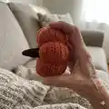 Crochet Pumpkin Pattern step 2 - assembly progress