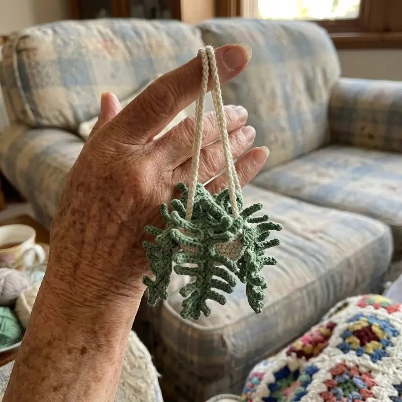 Complimentary Intermediate crochet pattern: Fern Plant Car Pattern - Simple to follow guide