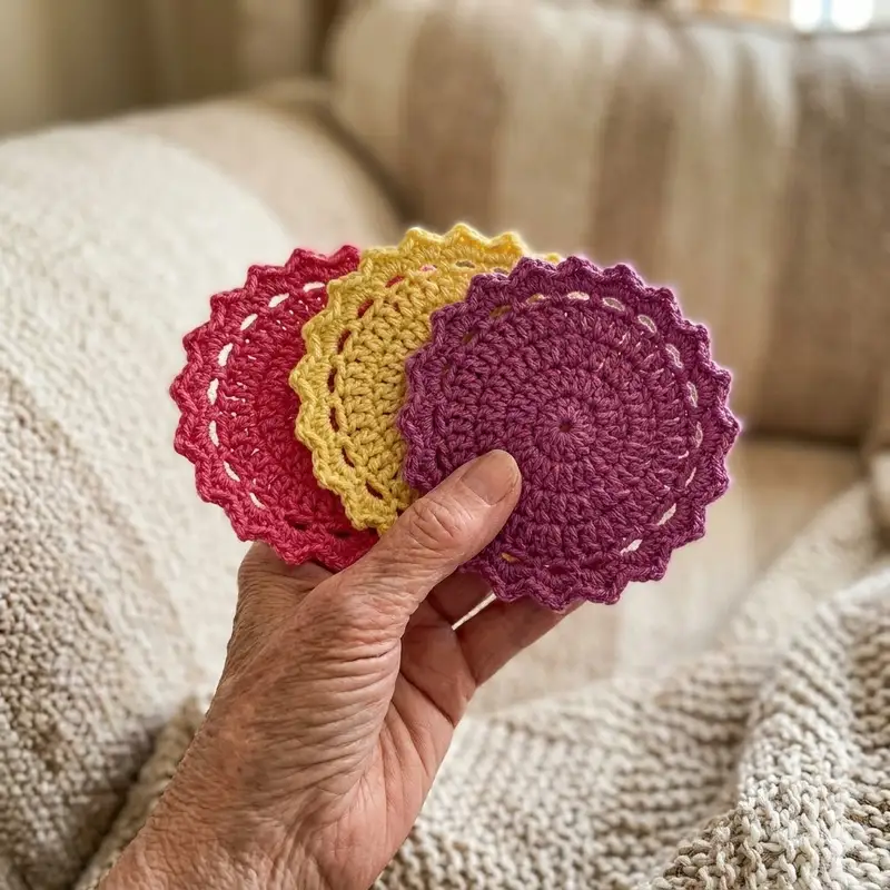 Complimentary Beginner Friendly crochet pattern: Easy Crochet Coasters Pattern - Simple to follow guide