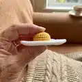 Fried Egg Amigurumi Pattern step 3 - details and accessories