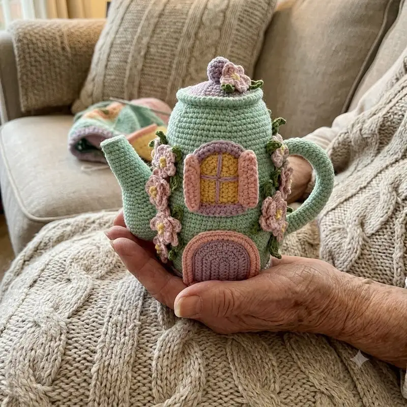 Quality crochet pattern: Spring Teapot House Amigurumi Pattern - Intermediate level guide with complete instructions