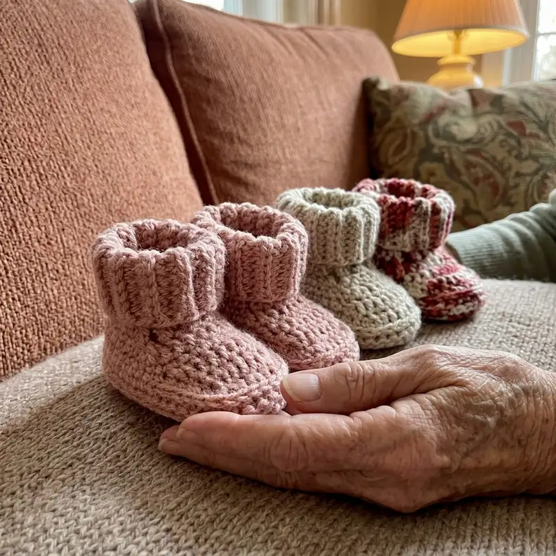 Complimentary Intermediate crochet pattern: Baby's Booties Crochet Pattern - Simple to follow guide