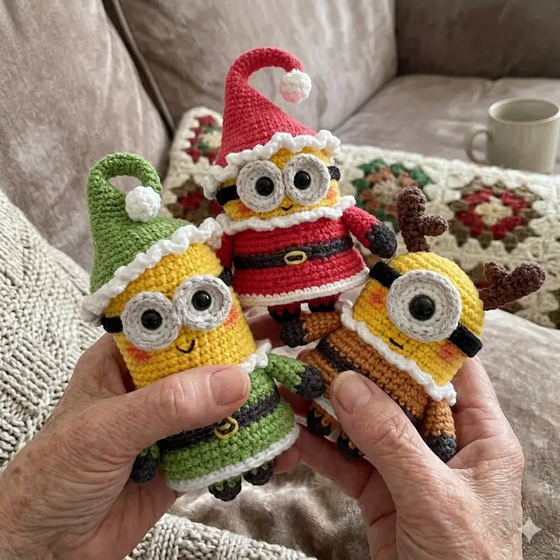 Quality crochet pattern: Christmas Minion Amigurumi Pattern - Intermediate level guide with complete instructions