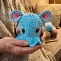 Blue the Dumbo Octopus Amigurumi Pattern step 1 - construction progress
