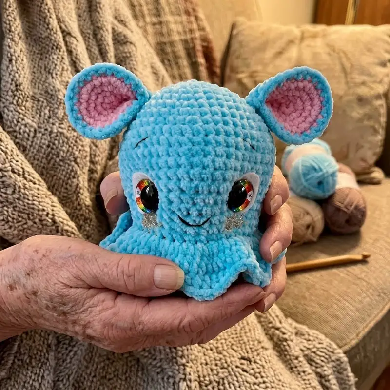 Quality crochet pattern: Blue the Dumbo Octopus Amigurumi Pattern - Intermediate level guide with complete instructions