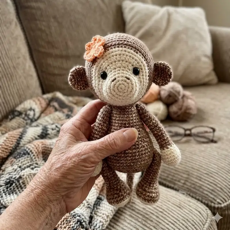 Complimentary Intermediate crochet pattern: Lucy the Monkey Amigurumi Pattern - Simple to follow guide