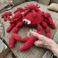 Crab Memory Game Amigurumi Pattern step 4 - final assembly and finishing