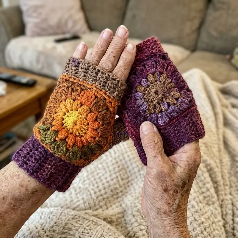 Complimentary Intermediate crochet pattern: Feather Moss Gloves Pattern - Simple to follow guide