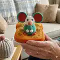 Mochi-Mouse Loves Cheese Amigurumi Pattern step 1 - construction progress