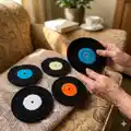Vinyl Record Coasters Pattern step 4 - final assembly and finishing