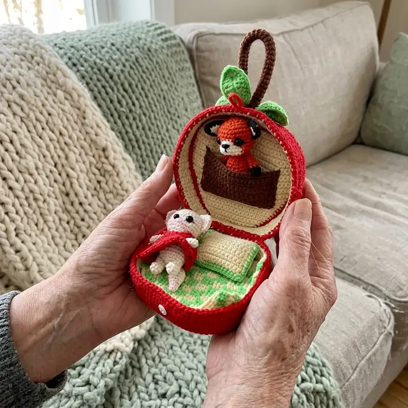 Complimentary Intermediate crochet pattern: Foxes in the Apple Bag Amigurumi Pattern - Simple to follow guide
