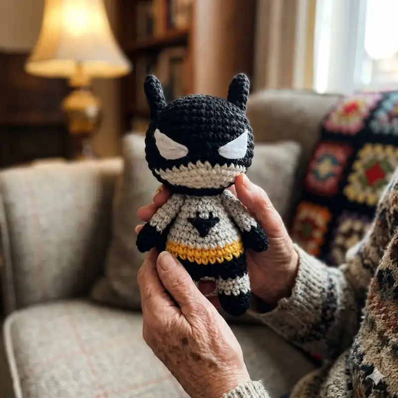 Complimentary Intermediate crochet pattern: Batman Mini Amigurumi Pattern - Simple to follow guide