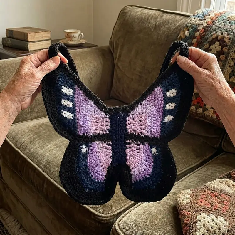 Quality crochet pattern: Butterfly Bag Crochet Pattern - Intermediate level guide with complete instructions