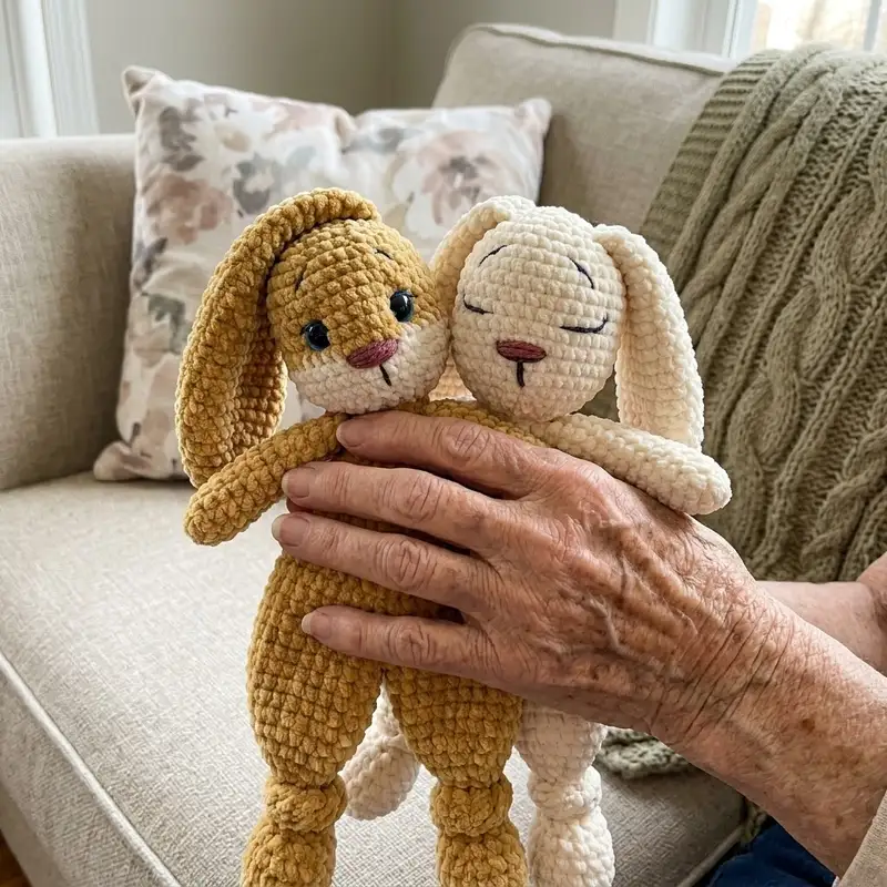 Complimentary Intermediate crochet pattern: Plush snuggler BUNNY Amigurumi Pattern - Simple to follow guide