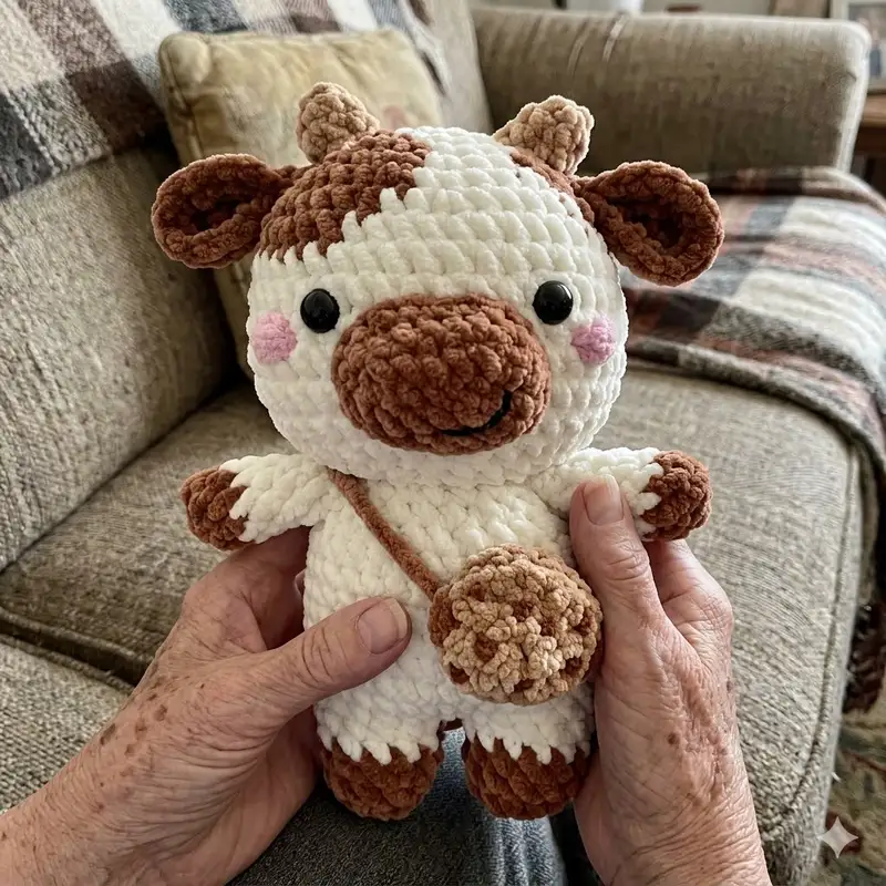 Quality crochet pattern: Chubby Milky Cow Amigurumi Pattern - Intermediate level guide with complete instructions