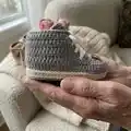 Baby Sneaker Crochet Pattern step 2 - assembly progress