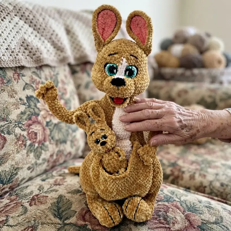 Complimentary Intermediate crochet pattern: Kangaroo Amigurumi Pattern - Simple to follow guide