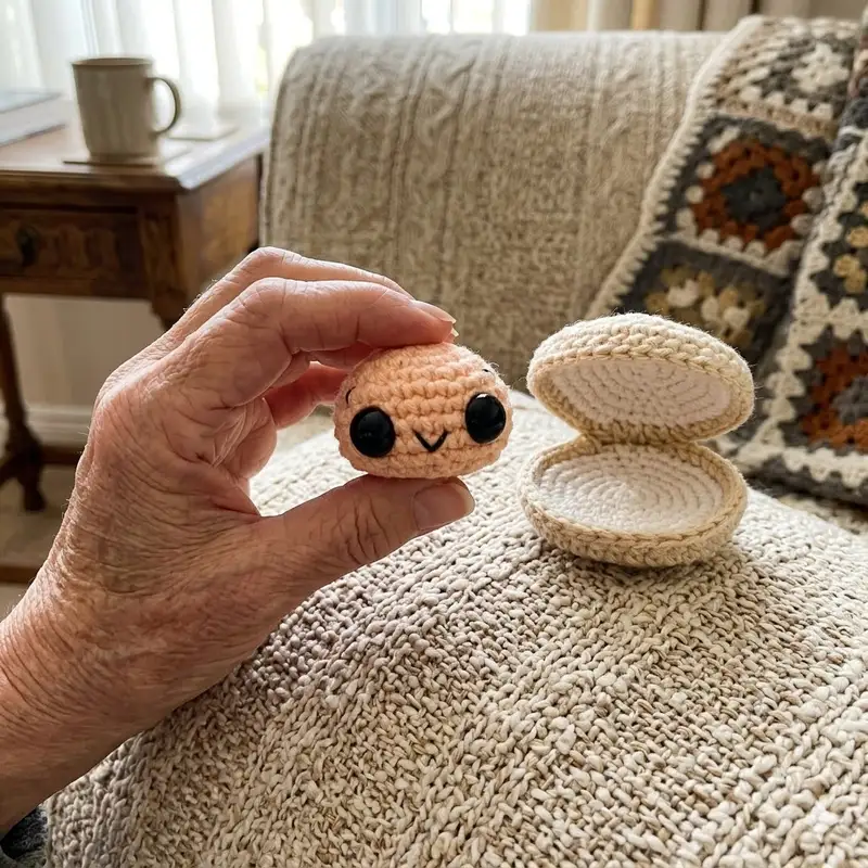 Complimentary Beginner Friendly crochet pattern: Cleo the Clam Amigurumi Pattern - Simple to follow guide