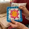 Daisy Granny Crochet Square Pattern step 1 - construction progress