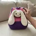 Plush Backpack Bunny Amigurumi Pattern step 1 - construction progress