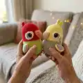 Lovebird and Parrot Amigurumi Pattern step 1 - construction progress