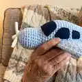 Plush Bonanza Beechcraft V-tail Amigurumi Pattern step 2 - assembly progress
