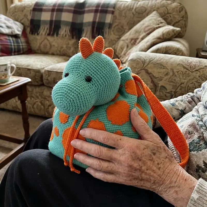 Complimentary Intermediate crochet pattern: Dino Backpack Amigurumi Pattern - Simple to follow guide