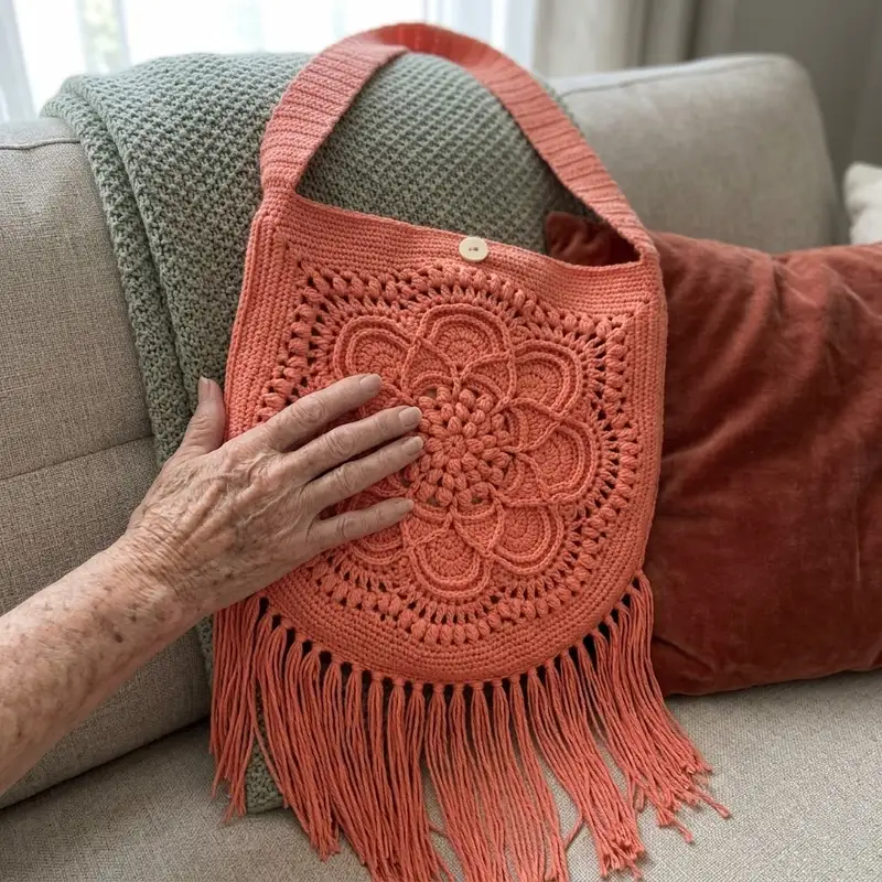 Complimentary Intermediate crochet pattern: Delilah Boho Bag Pattern - Simple to follow guide