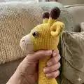Giraffe Hand Puppet Amigurumi Pattern step 2 - assembly progress