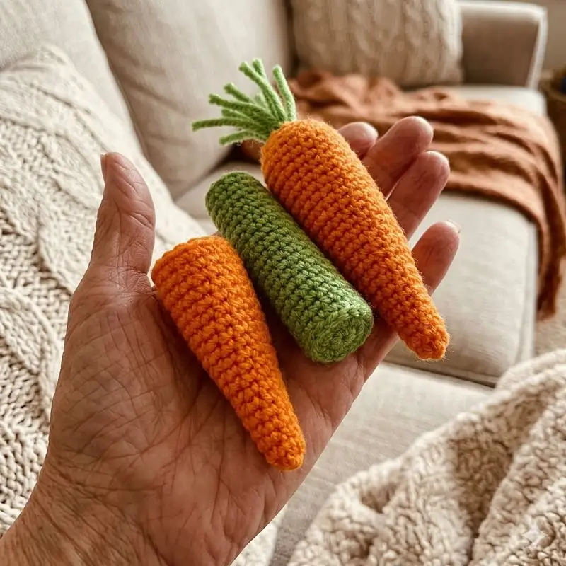 Quality crochet pattern: Carrot Lip Balm & Gift Holder Pattern - Beginner Friendly level guide with complete instructions