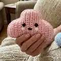 Claude the Cloud Amigurumi Pattern step 2 - assembly progress