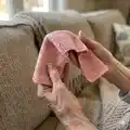 Caron Crochet Mesh Sleeves Pattern step 2 - assembly progress