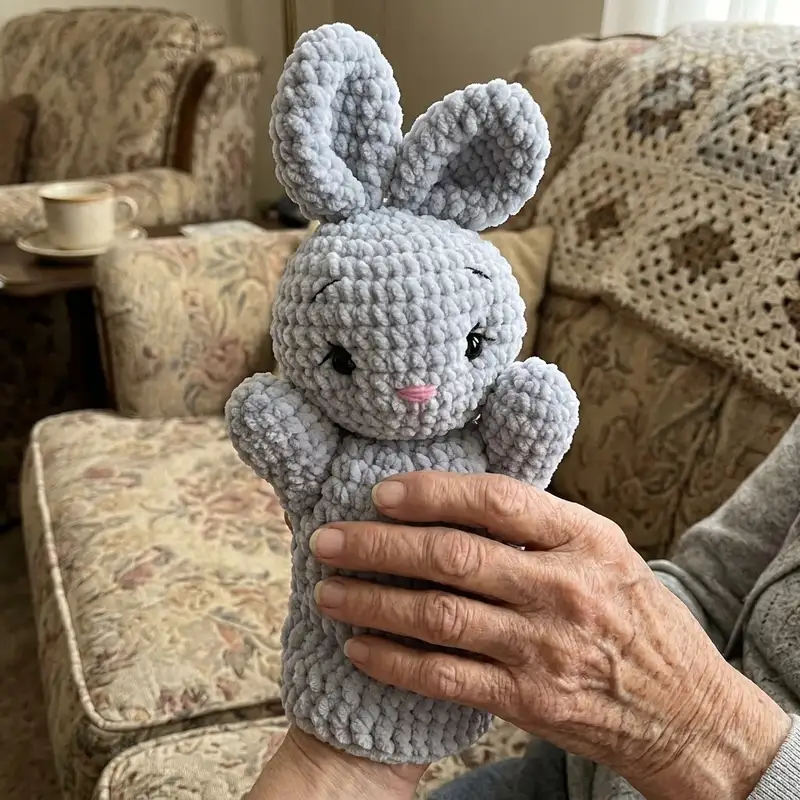 Quality crochet pattern: Bunny Hand Puppet Amigurumi Pattern - Intermediate level guide with complete instructions