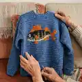 The Fishy Aleks Sweater Pattern step 1 - construction progress