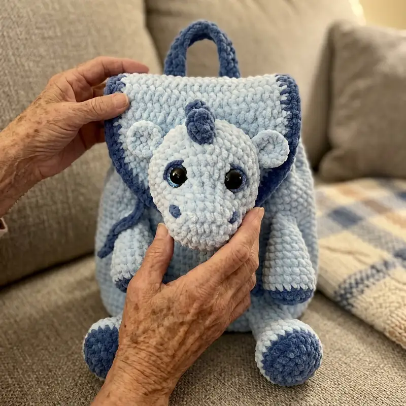 Complimentary Intermediate crochet pattern: Plush Backpack Dragon Amigurumi Pattern - Simple to follow guide