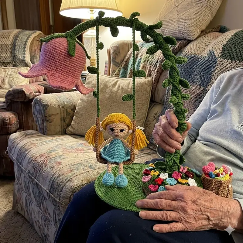 Complimentary Intermediate crochet pattern: Flower Garden Lamp Amigurumi Pattern - Simple to follow guide