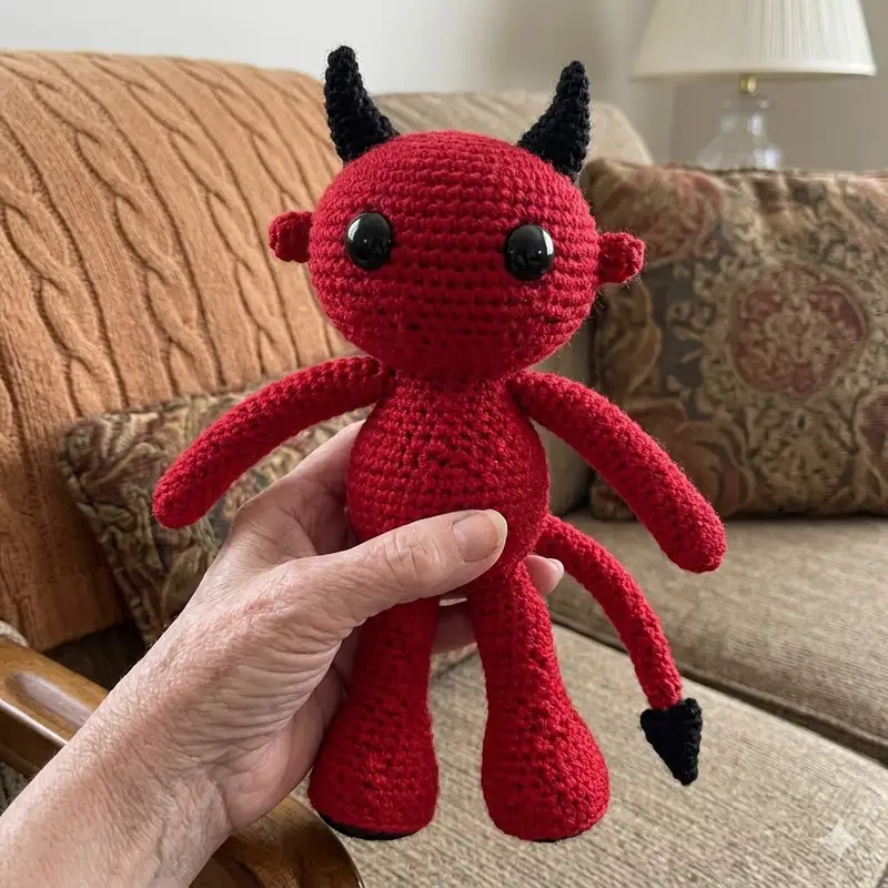 Complimentary Intermediate crochet pattern: The Little Devil Amigurumi Pattern - Simple to follow guide
