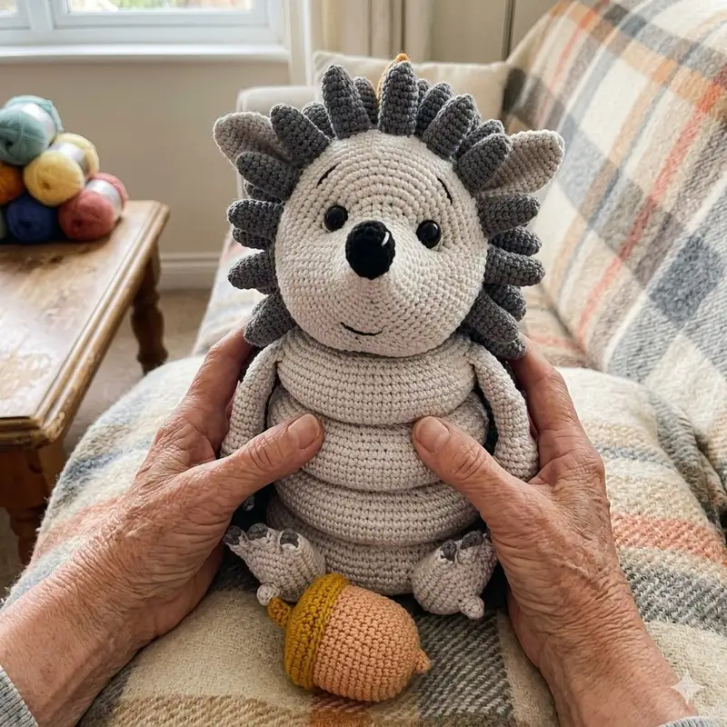 Complimentary Intermediate crochet pattern: Hedgehog Stacking Toy Amigurumi Pattern - Simple to follow guide