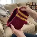 Hogwarts House Scarf Pattern step 1 - construction progress