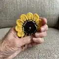 Sunflower Power Crochet Coasters Pattern step 4 - final assembly and finishing