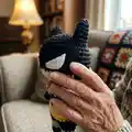 Batman Mini Amigurumi Pattern step 2 - assembly progress