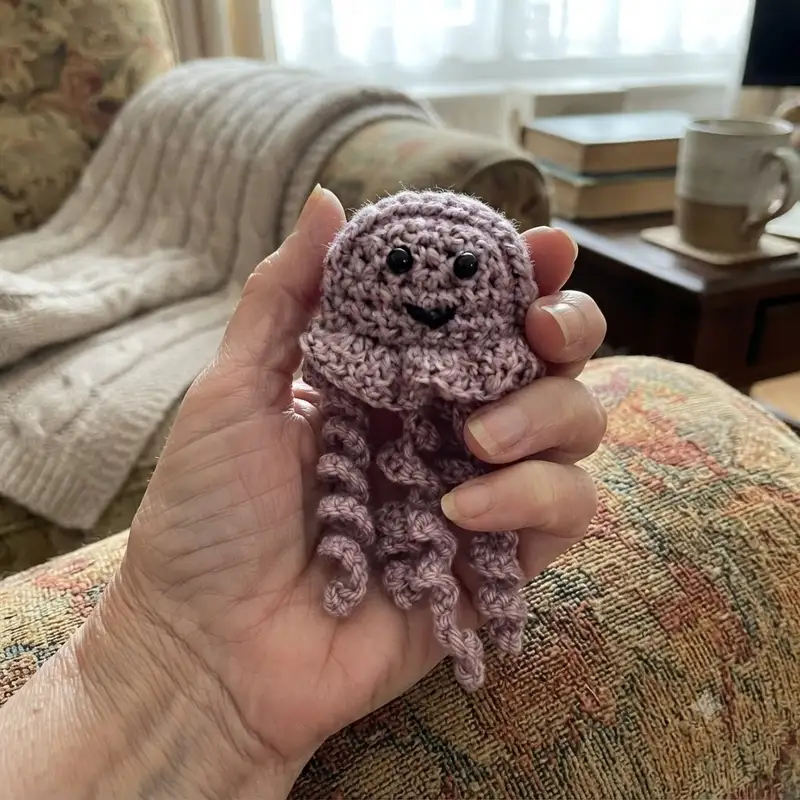 Complimentary Beginner Friendly crochet pattern: Ragdoll Pocket Jellyfish Amigurumi Pattern - Simple to follow guide