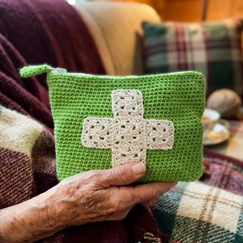 Complimentary Intermediate crochet pattern: First Aid Kit Zippered Pouch Pattern - Simple to follow guide